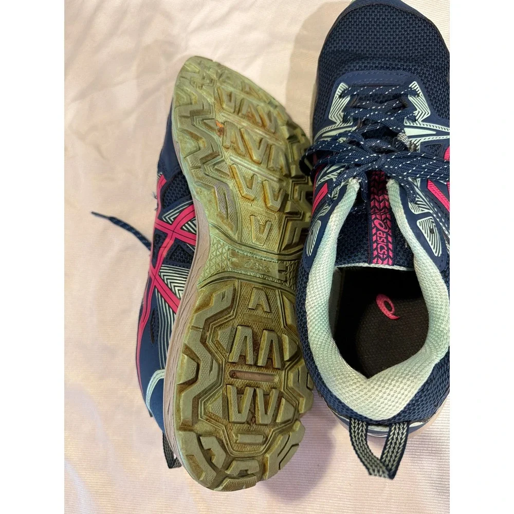 Asics‎ Gel Venture 8 Womens 11 Wide Trail Running Shoes Navy Pink 1012B231